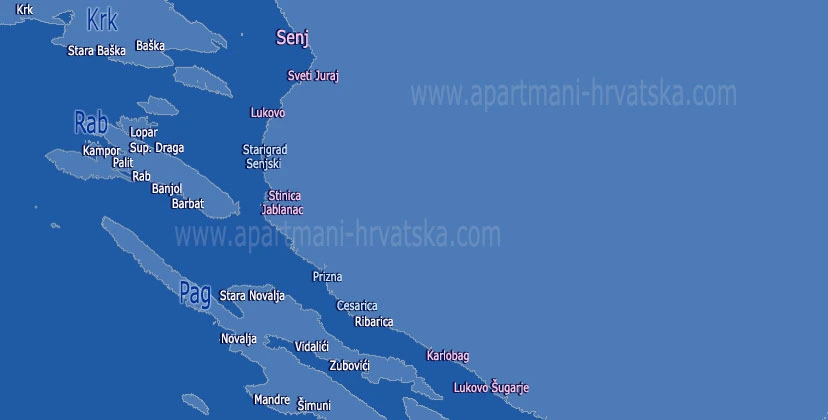 Pretraga po karti: apartmani, sobe, kuće za odmor, privatni smještaj rivijera Senj.